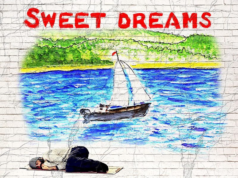 "Sweet Dreams" 100x75. Limited acrylic glass print signed by the artist. Aquarelle, pencil, digital